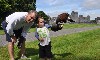 Eric Sherburn with young Henry flying hawks by Ashford Castle recently.