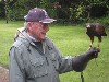Jim Egerton with hawk in hand on his recent Hawk Walk.