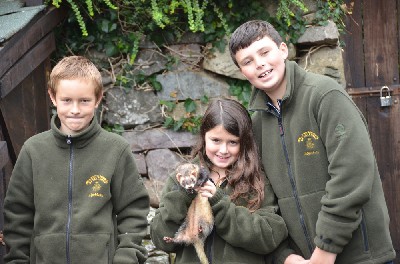 Mairi & Seamus Shea with Jacob and one of the ferrets. There is nothing to beat the lingering odour of ferret that stays with you for days after!!!