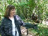 Here is Sheila Marko with wonderful Andes, our little male Peruvian Harris Hawk. Sheila flew Andes with us just the other day.