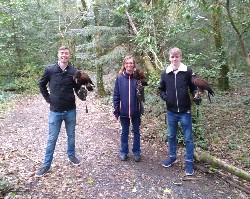 Thank you to James Fallon for this great photo of their recent Family Hawk Walk with us flying Cara & Andes and an impromptu appearance from Milly!