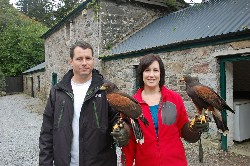 Suzanne House and her husband, just setting off on their Hawk Walk.
