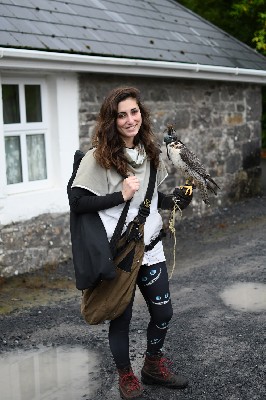 For World Falconry Day (slogan Women Falconers) here is Marine setting off to fly Corrib. Corrib is one of our wonderful Peregrine/Saker hybrid falcons.